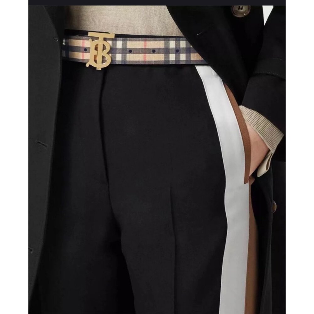 Burberry Unisex TB Check Belt Archive Beige S - Picture 11 of 12